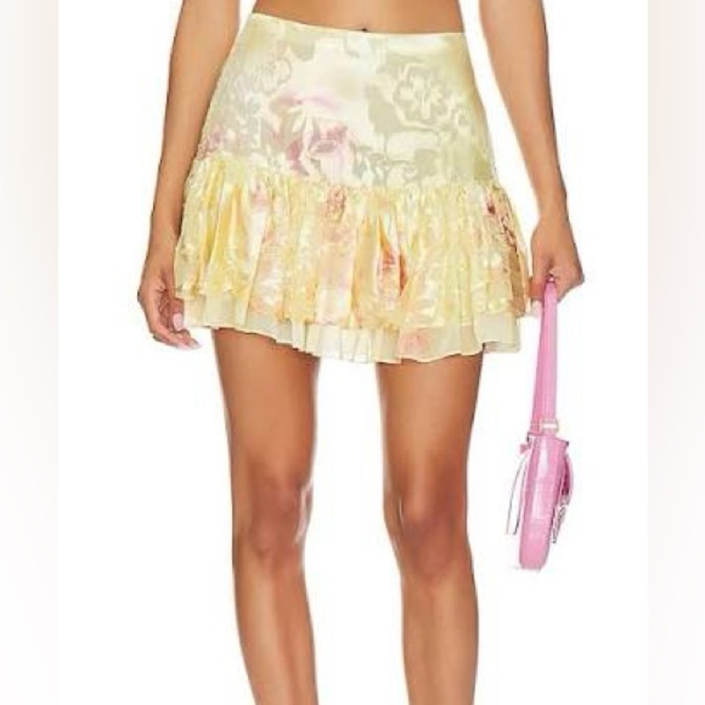 Loveshackfancy Tevy Mini Skirt - Yellow Melon